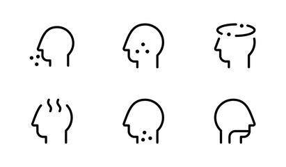 medical condition icon vector set design with Editable Stroke. Line, Solid, Flat Line, thin style and Suitable for Web Page, Mobile App, UI, UX design.