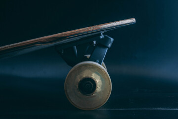 longboard close up, active sport, big wheels