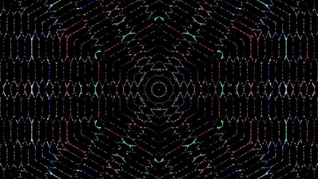 Abstract Kaleidoscope pattern with full colors. Magic mandala. 4k	