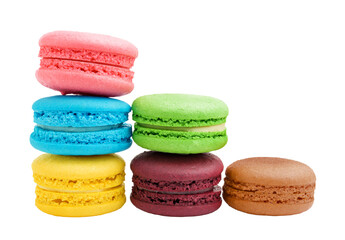 macaroons isolated on white background, full depth of field
