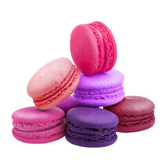 macaroons isolated on white background, full depth of field