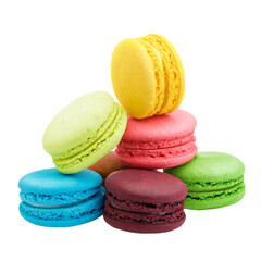 macaroons isolated on white background, full depth of field