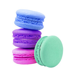 macaroons isolated on white background, full depth of field
