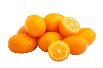 kumquat isolated on white background, full depth of field