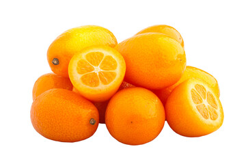 kumquat isolated on white background, full depth of field