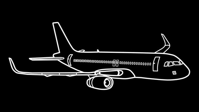 Commercial Airplane Drawing Animation
