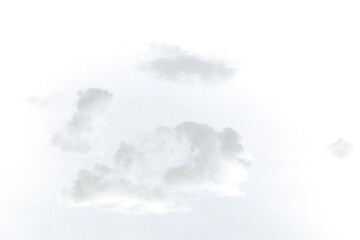 Nature white clouds isolate on white background. Cutout clouds element design for multi purpose use.
