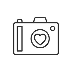 Wedding Photography Icon - Camera With Love Icon