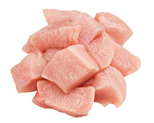 Raw chicken, fillet, isolated on white background, full depth of field