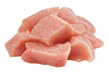 Raw chicken, fillet, isolated on white background, full depth of field