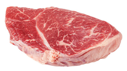 beef steak, raw meat, isolated on white background, full depth of field