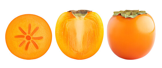 Persimmon isolated on white background, full depth of field