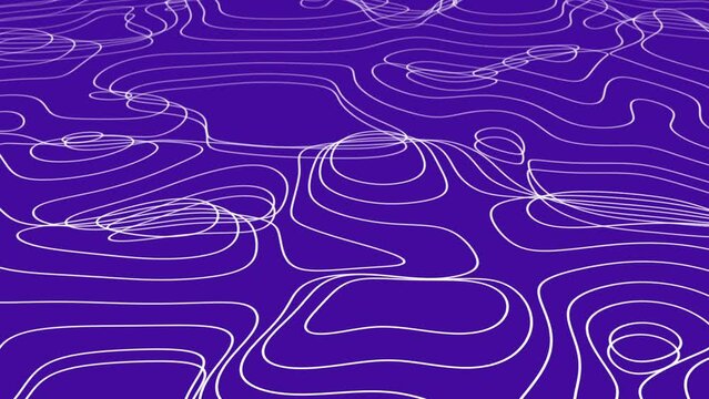Purple 3D Topographic map background concept abstract background. Space Geography Wavy curve lines background 