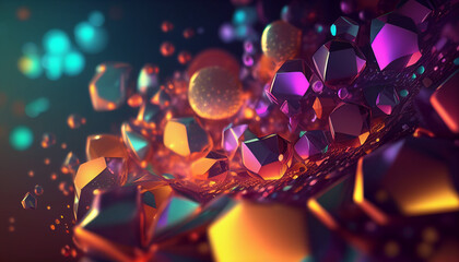 Futuristic background that is colorful and has sparkly particles, Generative AI