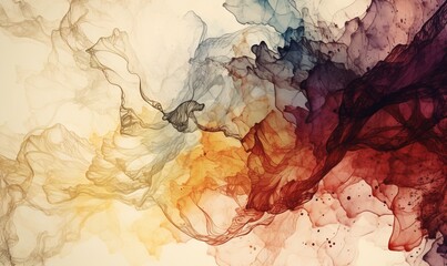 Fototapeta premium an abstract painting of a multicolored cloud of smoke. generative ai
