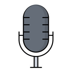 Microphone Line Color Icon
