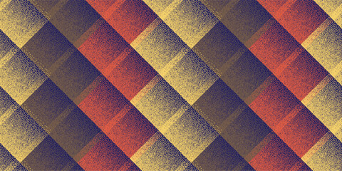 Fade dotwork rhombus shapes vector geometric seamless pattern.
