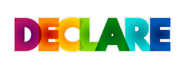 Declare colorful text, concept background