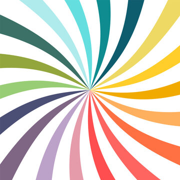 Multicolored rays on a white background. Colorful rays, lines background, color wheel. Vector © Vovmar