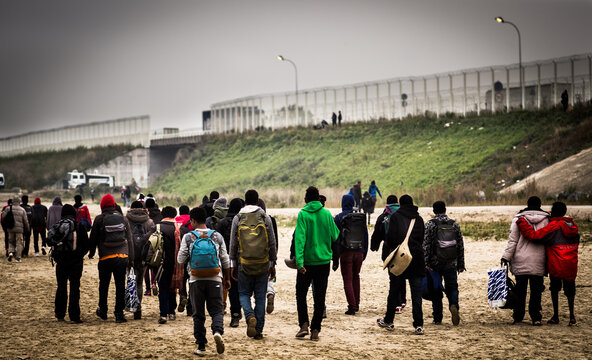 Migration / Refugee odyssey in Europe. Refugees are people who have fled war, violence, conflict or persecution and have crossed an international border to find safety in another country