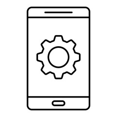 Mobile Setting Thin Line Icon
