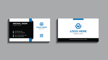 Modern business card - creative and clean business card template. Double-sided creative business card design.