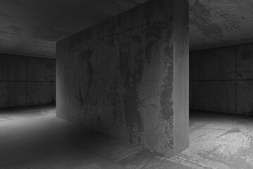 Abstract empty modern interior. Concrete walls
