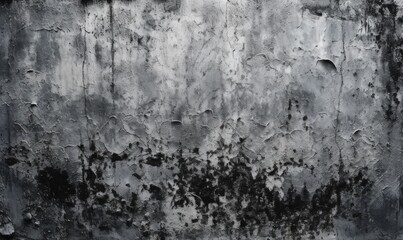 Old wall texture cement dirty gray with black background, generative AI