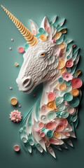 Fototapeta premium pastel suit multi-dimensional origami quilling, Generative AI