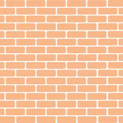 Fototapeta premium Brick wall with a beautiful light orange brick pattern. Vector illustration