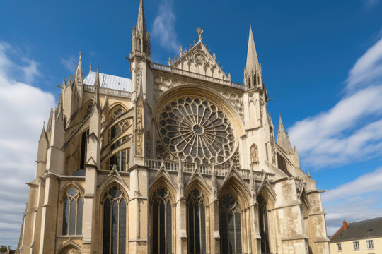 The Cathedral Basilica of Our Lady of Amiens, France. Generative AI