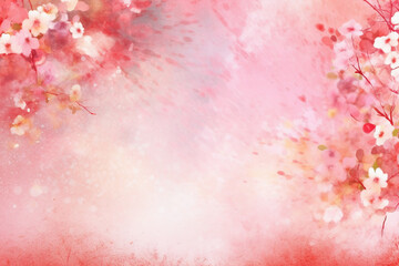 light pink background paper texture tiny petal flower painting in watercolor style. AI generative