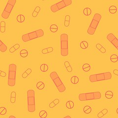Cartoon medicine seamless pills pattern for wrapping paper and linens and fabrics and packaging and shops