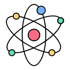 Atomic Energy Line Color Icon