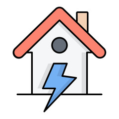 Energy House Line Color Icon