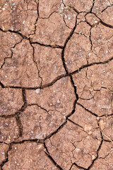 Part of a Large Area of Drought Bitter Dried Land - In Cracks