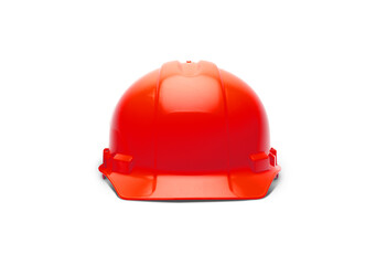 Red Safety Hard Hat Facing Forward Isolated Ready for Your Logo - Transparent PNG.