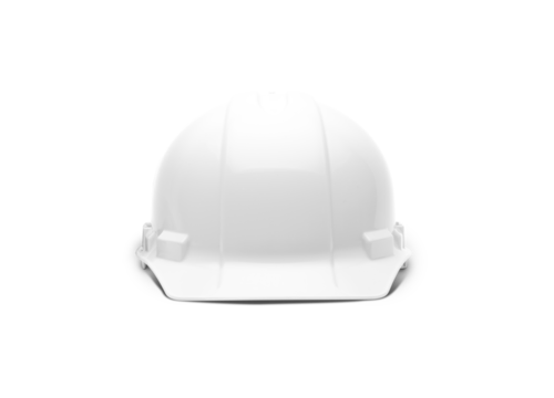 White Safety Hard Hat - Transparent PNG.