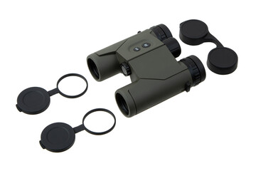 Modern binoculars. An optical instrument for observation at long distances. Isolate on a white back.