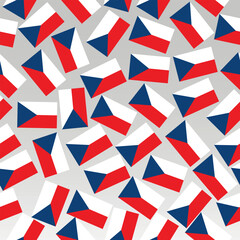 Pattern for holidays with flag of Czech. Happy Czech day background. Seamless pattern with flag of the Czech Republic. Illustration with white background. Illustration.