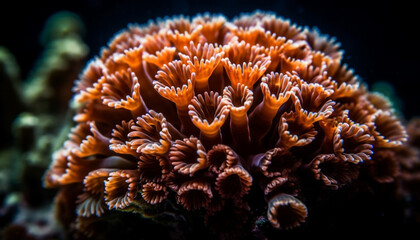 Colorful clown fish swim in vibrant reef generated by AI