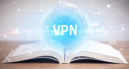 Open book with abbreviation concept