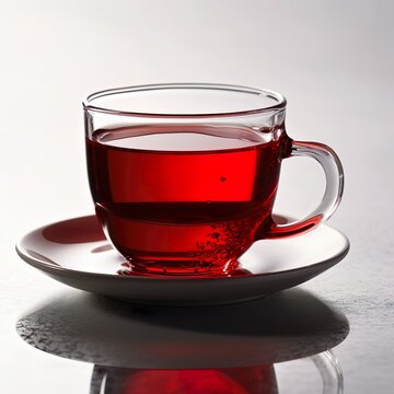 roter Tee in Tasse aus Glas - generative ai