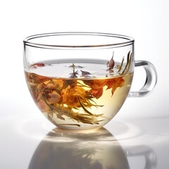 weißer Tee in Tasse aus Glas - generative ai