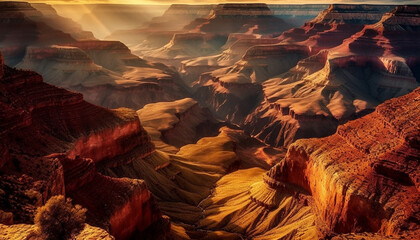 Majestic sandstone rock formation, Antelope Canyon adventure generated by AI