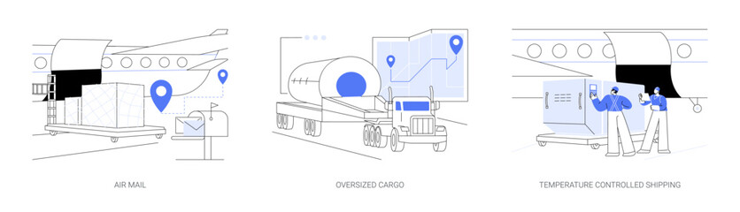 Shipping company services abstract concept vector illustrations.