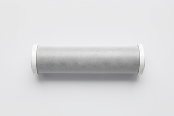 New water filter cartridge on grey background