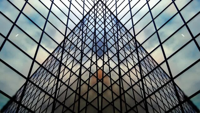 Illusion made of vertical and horizontal lines against sky