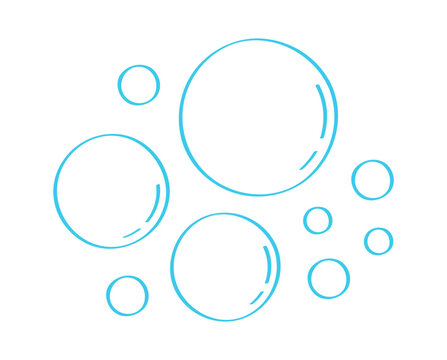 Water bubble vector in doodle style. Foam drop, fizz or soda in line style. Bubbles hand drawn illustration.