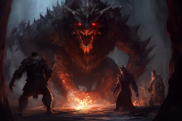 Giant beast in the woods at night